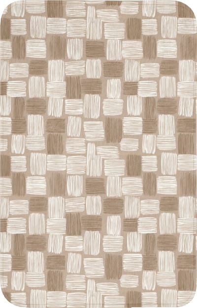 WC mat 50x80 cm - Antislip - Blok - Patroon - Bruin - Toiletmat - Vloermat - Douchemat - Toilet tapijt - Toiletmatten
