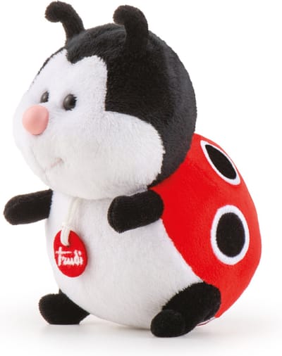 Trudi - Trudino Knuffel Lieveheersbeestje 13 cm - Handgemaakt in Italië - Pluche knuffel - Knuffeldier voor jongens en meisjes - Wit/Zwart/Rood - 10x13x10 cm maat XS