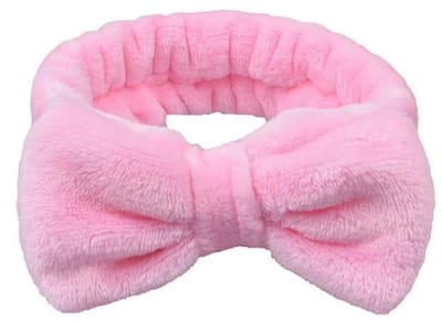 Go Go Gadget - Haarband - Make-up - Spa dag thuis - Skincare - Diadeem - Grote strik - 1 stuk - Roze