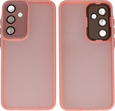 Hoesje Geschikt voor Samsung Galaxy A15 - Mat-Transparent met Camera Beschermer Case - Roze