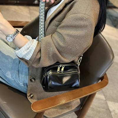 Bovenste Laag Koeienhuid Tas Nieuwe High-end Textuur Crossbody Tas Niche Veelzijdige Mobiele Telefoon Tas Echt Leer Schoudertas gray
