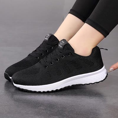 Chaussures pour femmes, chaussures de marche décontractées et respirantes pour femmes, baskets à lacets en maille pour femmes, tennis féminin, rose, noir, blanc, plates 41 beige