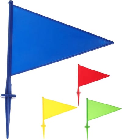 Markeervlaggen Tuin - Grond Vlaggen - Gazon Onderhoud - Weerbestendig Metaal - 4 Stuks - Diverse Kleuren