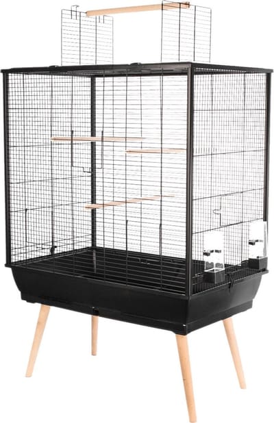 Zolux Vogelkooi Neo Darwin - Vogelverblijven -  Zwart - 78 x 48 x 112 cm