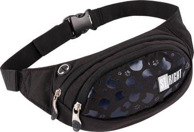 St.Right - heuptas - 30x14x4cm - zwart - kat - poes - crossbody bag