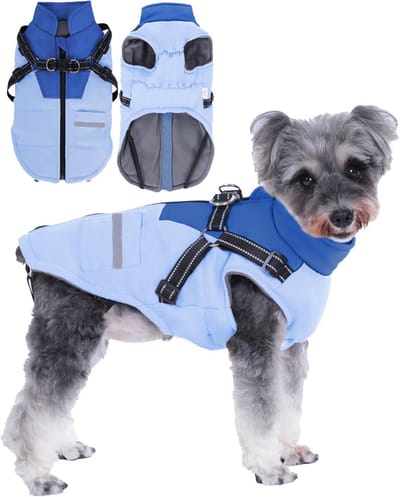 Hondenjas winter waterdicht winddicht harnas verstelbaar jas voor honden maat S - XXXL voor warmte comfort bij koude weer