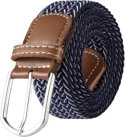 Elastische Riem - Bruin/witte riem - UitRekbare riem - Belt - 33MM breed - Elastic belt - brown white belt - 105CM naar 120CM - Gevlochten riem - CHPN