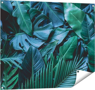 Gards Tuinposter Tropische Groene Bladeren - 100x80 cm - Tuindoek - Tuindecoratie - Wanddecoratie buiten - Tuinschilderij