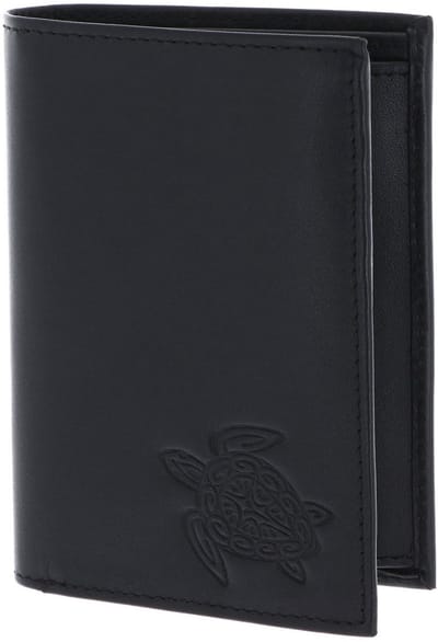 oxmox Leren portemonnee Leather Kombibörse Turtle Embossed Black zwart
