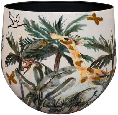 TS Collection - Bloempot Designed by Lammie - Safari dream - 24x21 - Metaal & Epoxy - Exclusieve woonitems voor binnen - Handgemaakt - Unieke print - Designed by Lammie