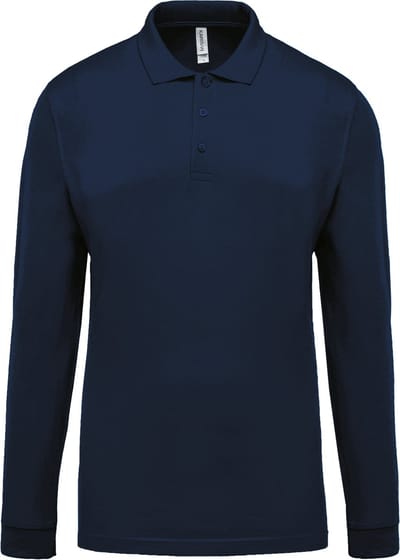 Kariban Piqué-herenpolo lange mouwen K256 - Navy - S