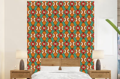Behang - Fotobehang Design - Retro - Oranje - Abstract - Breedte 225 cm x hoogte 280 cm