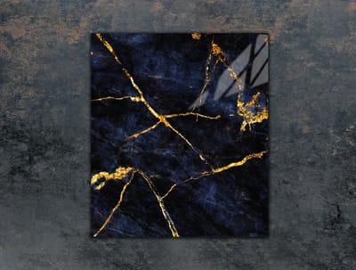 TMK ArtDeko - Snijplank Glas - 45x52 cm - Marmerontwerp - Veilig en Hygiënisch
