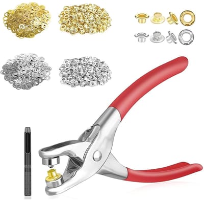 Oogjestang 6 mm - Oogtangset - TENZHVXI® - Perforator Inclusief - Goud En Zilver Kleurig - Voor Leer Canvas En Tentdoek - 400 Stuks Met Sluitringen - Ideaal Voor Tassen Schoenen En Diy Projecten
