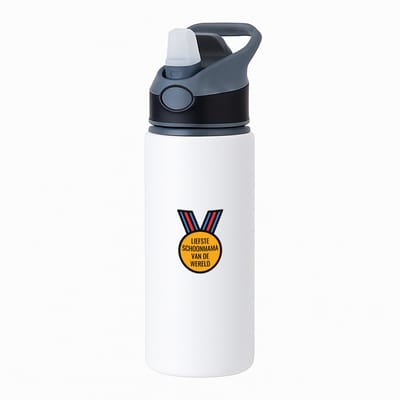 Hacebo® - liefste schoonmama van de wereld waterfles met rietje zwart - de liefste schoonmoeder - Moeder cadeautjes - moederdag - verjaardagscadeau - verjaardag - cadeau - geschenk - kado - gift - moeder artikelen - water fles - 650ML
