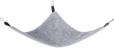 Comfortabele Hangmat voor Kleine Huisdieren - Driehoekige Bedden voor Suikereekhoorns, Hamsters en Muizen - Ideaal voor Cavia's en Vogels (Grijs)