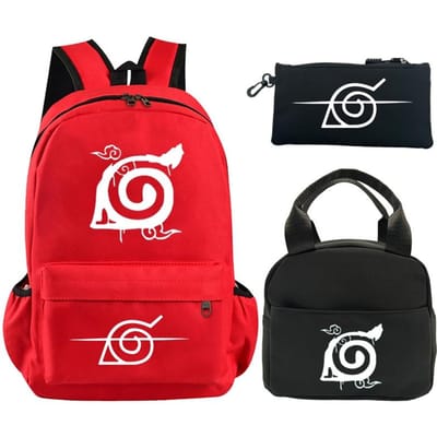3 stuks/set Anime Naruto bedrukte rugzak boekentas met lunchtas etui tiener kinderen meisje jongen schooltas rugzak