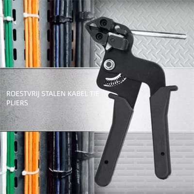 Kabelbindertang voor RVS Kabelbinders – Roestvrijstalen Spantang & Kniptang – Zelfborgende Kabelbinderpers – Geschikt voor 12mm RVS Kabelbinders – Snij- en Spangereedschap in één