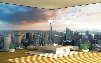 Fotobehang Vlies New York | Grijs | GROOT 624x219cm