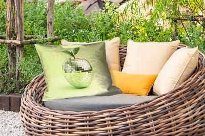 Buitenkussens - Tuin - Groen - Disco - Decoratie - Appel - 50x30 cm