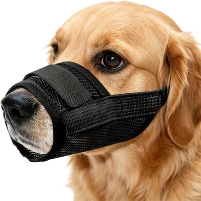 Ademende muilkorf voor grote honden, XL maat, met klittenbandsluiting voor labradors en herdershonden, veilig en comfortabel gebruik