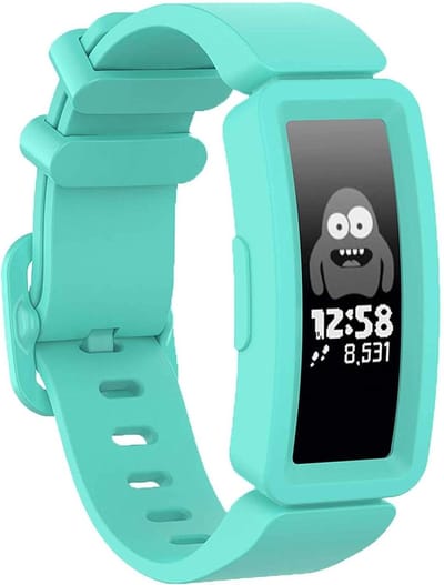 Siliconen Smartwatch bandje - Geschikt voor Fitbit Ace 2 siliconen bandje - voor kids - aqua - Strap-it Horlogeband / Polsband / Armband