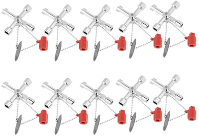 Dailygoods - 5 in 1 Multi-Function Cross Switch Key Wrench - Handgereedschap - Duurzaam en veelzijdig - Metaal - Universele sleutel - Geschikt voor tr...