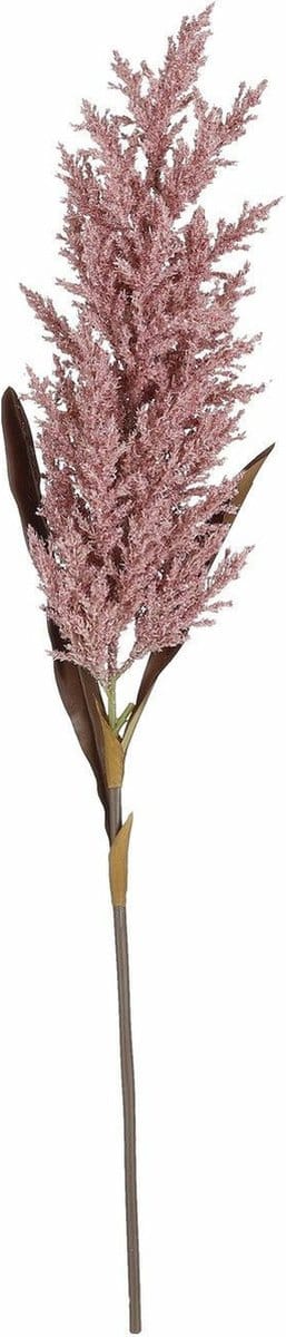 Mica Decorations Pampasgras pluim losse steel / tak - oudroze - 88 cm - Decoratie kunst bloemen - pluimgras