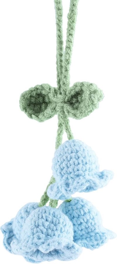 Handgemaakte Gehaakte Bloem Decoratie voor Auto en Sleutelhanger