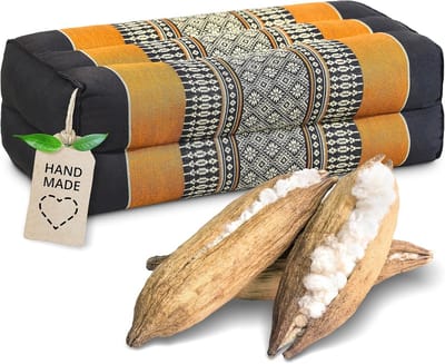 Rechthoekig yogakussen 17x34x12 cm - Meditatiekussen met kapokvulling voor yoga en pilates