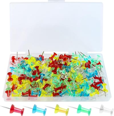 200 Gekleurde Duwspelden voor Prikborden en Kurkborden - 5 Assortiment Kleuren