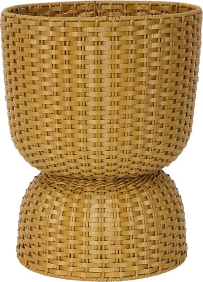 Handed By - Plantenmand - Plantenstandaard - Bloempot - Duurzaam- Handgevlochten - Handed By Twist Diabolo maat medium - oker geel - ochre yellow