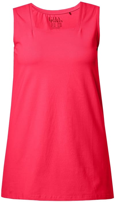 Ulla Popken - Dames - Longtop classic fit carréhals mouwloos - Rood - Maat 42+
