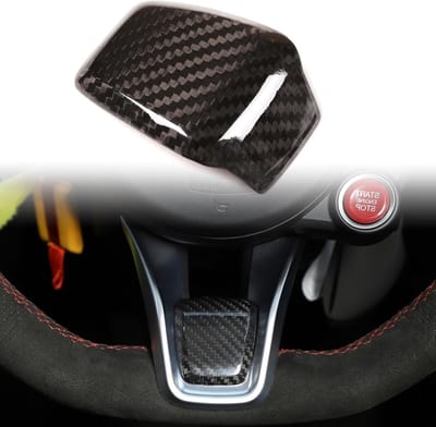 Carbon Fiber Stuurwiel Embleem Decoratie Sticker Badge voor Alfa Romeo Giulia en Stelvio 2020-2021 - Luxe Accessoire, Auto Styling, Interieur Upgrade