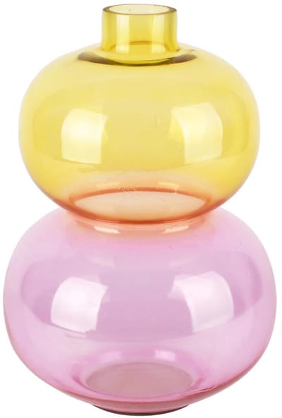 Dekoratief | Deco vaas 'Sweet Sunset', roze/oranje, glas, 19x19x28cm | A258384