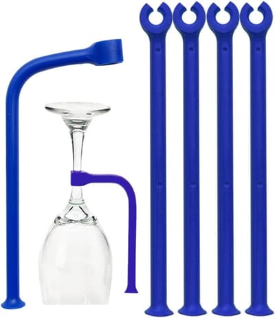 Siliconen Wijnglas Beschermers voor Vaatwasser - Set van 4 - Blauw - Ideaal voor Veiligheid en Bescherming van Glaswerk