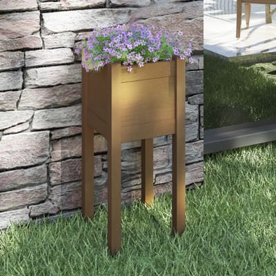 vidaXL - Plantenbak - 31x31x70 - cm - massief - grenenhout - honingbruin
