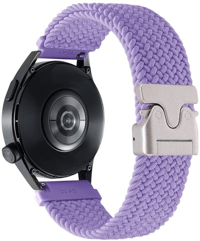 Nylon bandje - geschikt voor Garmin Venu (2 Plus) / Venu SQ (2) / Vivomove (Style - Sport) / Vivoactive 3 / 5 / 6 / Forerunner 55 / 165 / 245 / 645 / 570 - 42mm - lila