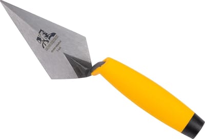 Wijzende Troffel - Metselgereedschap - Mortel Aanbrengen - Versterkt Staal - 127mm - Zilver/Geel