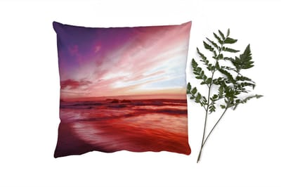 Sierkussens - Kussentjes Woonkamer - 40x40 cm - Strand - Zee - Natuur - Avond