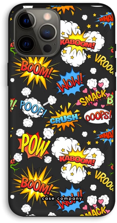 Case Company® - Hoesje geschikt voor iPhone 12 Pro Max hoesje - Pow Smack - Biologisch Afbreekbaar Telefoonhoesje - Bescherming alle Kanten en Schermrand