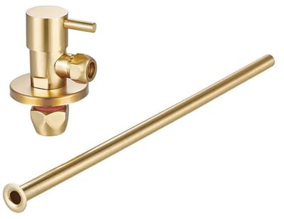DutchLine - Luxe Fonteinkraan aansluitset (stopkraan) 1/2×3/8 – Geborsteld messing Goud
