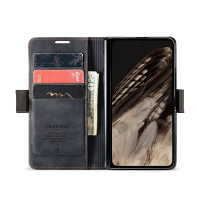 Casemania Hoesje Geschikt voor Google Pixel 9 Pro Fold - Charcoal Gray - Portemonnee Book Case
