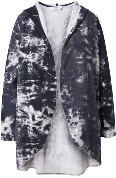 Angel of Style - Dames - Sweatvest open batik HAPPY op de achterkant - Zwart - Maat 46