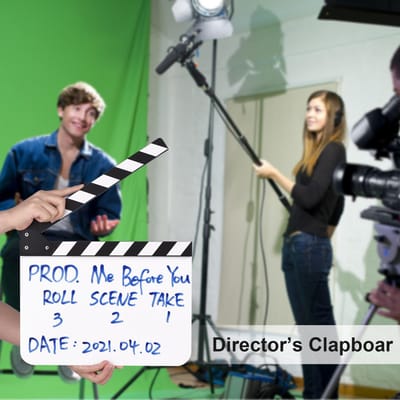 30 * 24cm  12 * 9in Clap de cinéma en film acrylique Ardoise Clap Action Scène vierge Clap sec Black & White Sticks