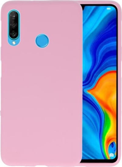 Hoesje Geschikt voor de Huawei P30 Lite - Backcover Color Telefoonhoesje - Roze