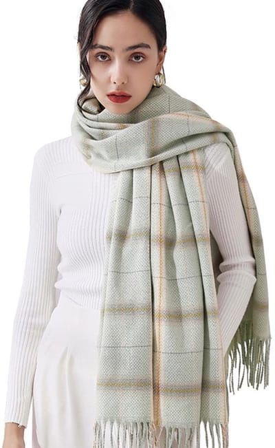Dailygoody - Sjaal dames - Warme wintersjaal - Groen - Uniseks sjaal