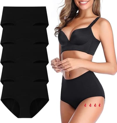 5 stuks heavy flow absorberende menstruatiebroekjes voor vrouwen, middelhoge taille, lekvrij, knikers, postpartum, kort ondergoed