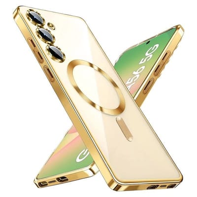 Hoesje Geschikt voor Samsung A56 / A36 Hoesje Goud - Geschikt voor MagSafeTelefoonhoesje - soft siliconen Backcover