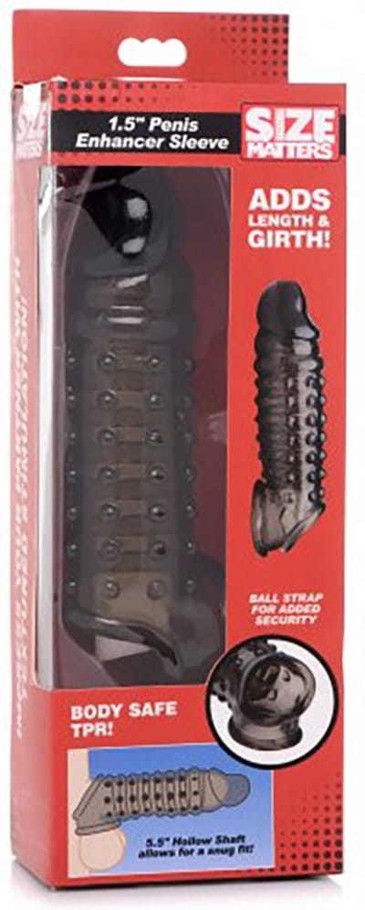 1.5 Inch Penis Enhancer Sleeve - Smoke - Sleeves